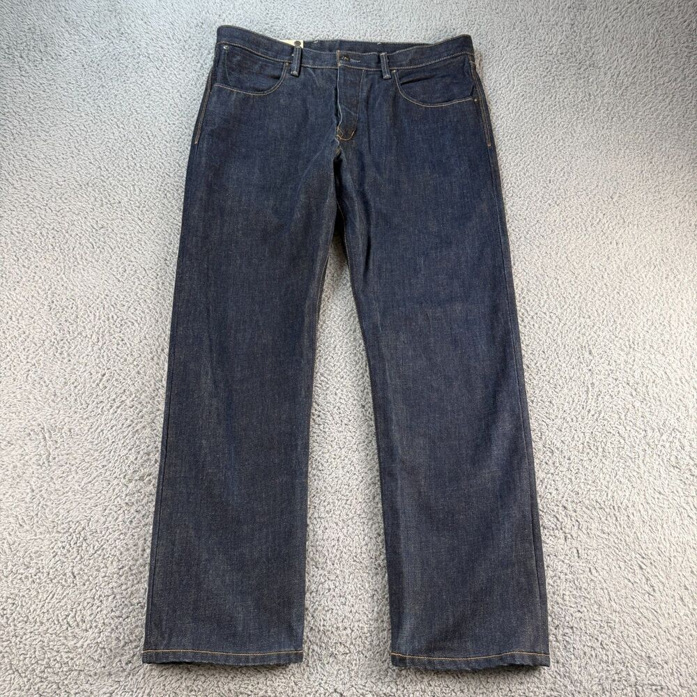 Gap Morrison Selvedge Jeans Mens 36x30 Dark Resin Rinse Button Fly Dark Wash